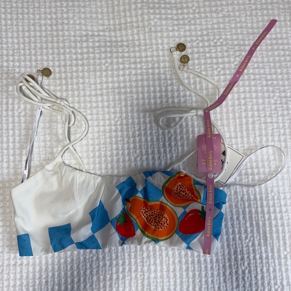 Kulani Kinis Gathered Tie Strap Crop - Suncatcher - Size Small - NWT